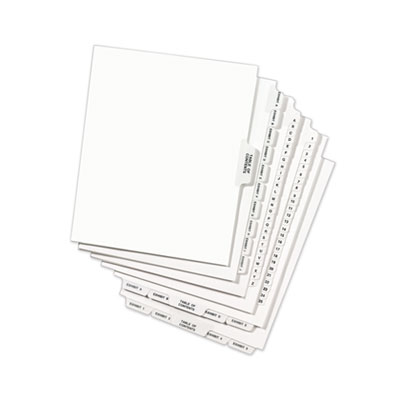 Avery-Style Preprinted Legal Bottom Tab Divider, 26-Tab, Exhibit C, 11 x 8.5, White, 25/PK