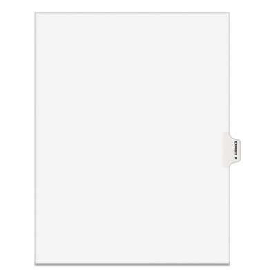 Avery-Style Preprinted Legal Side Tab Divider, Exhibit P, Letter, White, 25/Pack, (1386) AVE01386