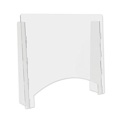 Counter Top Barrier with Pass Thru, 27" x 6" x 23.75", Polycarbonate, Clear, 2/Carton DEFPBCTPC2724P