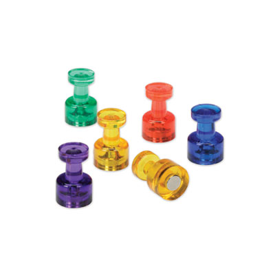 7510016875678 SKILCRAFT Magnetic Pushpins, Assorted Colors, 0.38" dia x 0.5"h, 6/Pack NSN6875678