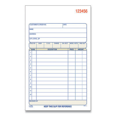 Two-Part Sales Book, Two-Part Carbonless, 4.19 x 7.19, 1/Page, 50 Forms/Pad, 10 Pads/Box ABFDC470510