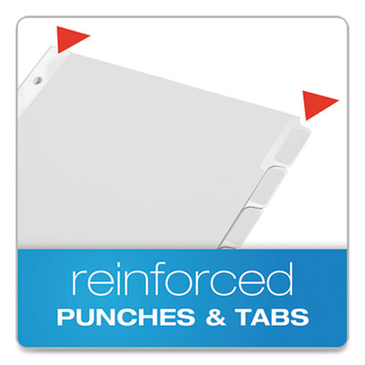 Custom Label Tab Dividers with Self-Adhesive Tab Labels, 8-Tab, 11 x 8.5, White, 25 Sets