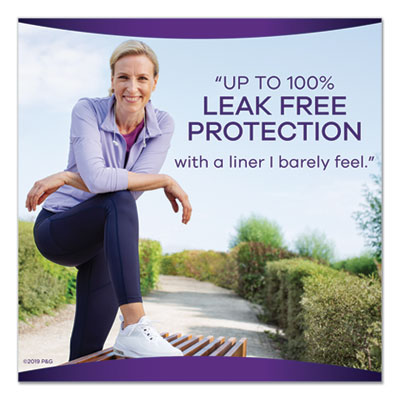 Discreet Incontinence Liners, Very Light Absorbency, Long, 44/Pack, 3 Packs/Carton