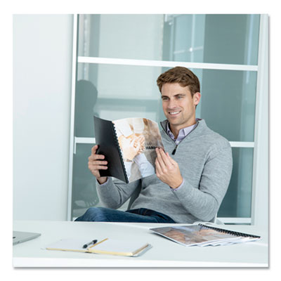 Executive Leather-Like Presentation Cover, Black, 11 x 8.5, Unpunched, 200/Pack