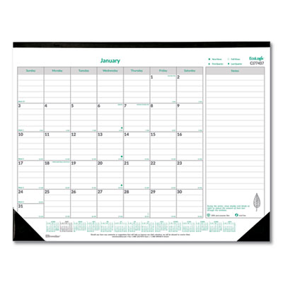 Brownline® EcoLogix® Monthly Desk Pad Calendar