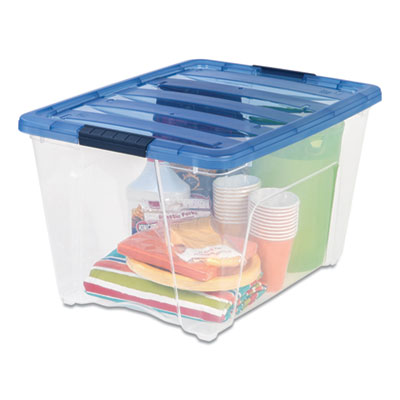 Stack and Pull Latching Flat Lid Storage Box, 13.5 gal, 22