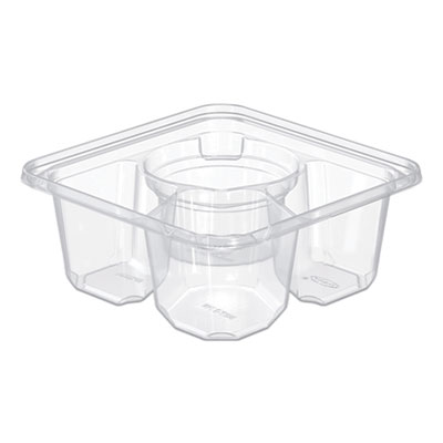 Dart TamperGuard Snack Boxes, 3 Compartments, 6.3 x 6.3 x 2.6, Clear, Plastic, 300/Carton (DCCSBTG3W) DCCSBTG3W