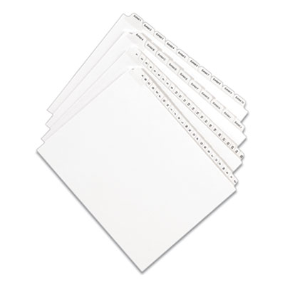 Preprinted Legal Exhibit Side Tab Index Dividers, Allstate Style, 10-Tab, 11, 11 x 8.5, White, 25/Pack