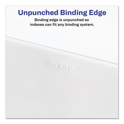 Preprinted Legal Exhibit Side Tab Index Dividers, Allstate Style, 26-Tab, X, 11 x 8.5, White, 25/Pack