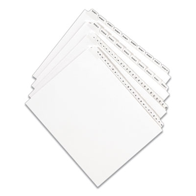 Preprinted Legal Exhibit Side Tab Index Dividers, Allstate Style, 10-Tab, 1, 11 x 8.5, White, 25/Pack