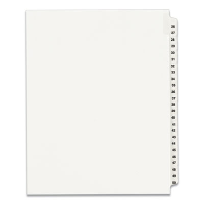 25/Pack Letter White Title: 29 Avery-Style Legal Exhibit Side Tab Divider 