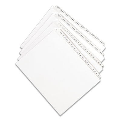 Preprinted Legal Exhibit Side Tab Index Dividers, Allstate Style, 26-Tab, Z, 11 x 8.5, White, 25/Pack