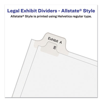 Preprinted Legal Exhibit Side Tab Index Dividers, Allstate Style, 26-Tab, Z, 11 x 8.5, White, 25/Pack