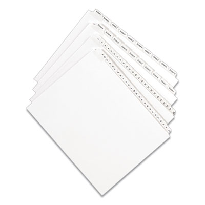 Preprinted Legal Exhibit Side Tab Index Dividers, Allstate Style, 25-Tab, 151 to 175, 11 x 8.5, White, 1 Set