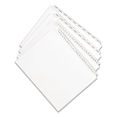 Preprinted Legal Exhibit Side Tab Index Dividers, Allstate Style, 10-Tab, 25, 11 x 8.5, White, 25/Pack