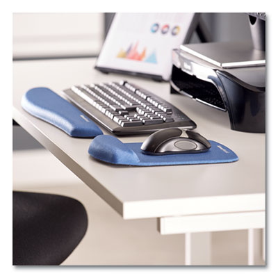 PlushTouch Mouse Pad with Wrist Rest, 7.25 x 9.38, Blue