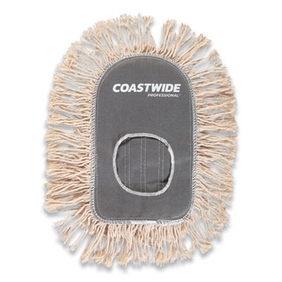 Cut-End Dust Mop Head, Wedge Shaped, Cotton, White CWZ24418760