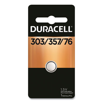 Button Cell Battery, 303/357, 1.5 V, 6/Box DURD303357PK