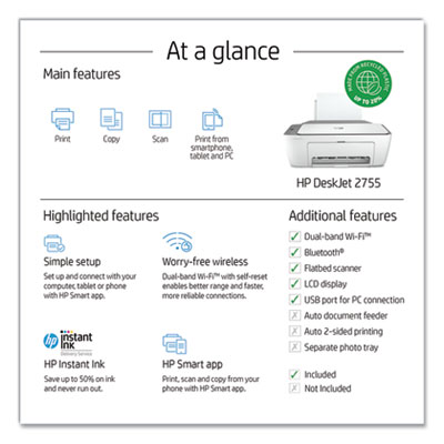 Deskjet 2755 All In One Printer Copy Print Scan Onyx Imaging Corp