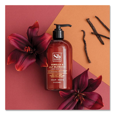 Hand Soap, Vanilla and Lily Blossom Scent, 12 oz, 12/Carton