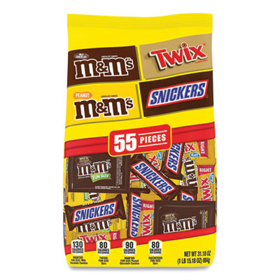 Chocolate Favorites Fun Size Candy Bar Variety Mix, 31.18 oz Bag, 55 Pieces, Delivered in 1-4 Business Days GRR22500033