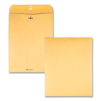 Clasp Envelope, 32 lb Bond Weight Kraft, #12 1/2, Square Flap, Clasp/Gummed Closure, 9.5 x 12.5, Brown Kraft, 100/Box QUA37793