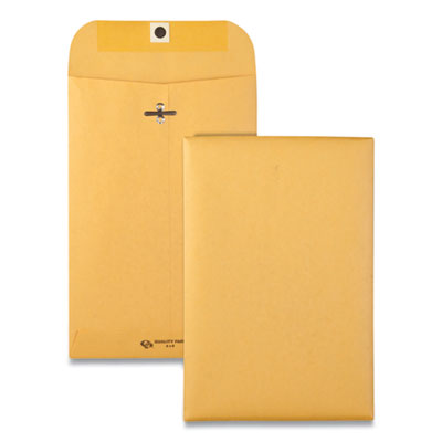 Clasp Envelope, 28 lb Bond Weight Kraft, #55, Square Flap, Clasp/Gummed Closure, 6 x 9, Brown Kraft, 500/Carton QUA37555