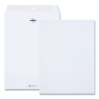 Clasp Envelope, 28 lb Bond Weight Paper, #90, Square Flap, Clasp/Gummed Closure, 9 x 12, White, 100/Box QUA38390