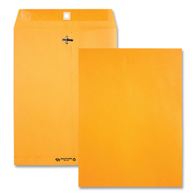 Clasp Envelope, 28 lb Bond Weight Kraft, #97, Square Flap, Clasp/Gummed Closure, 10 x 13, Brown Kraft, 100/Box QUA38197