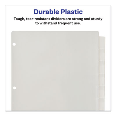 Insertable Big Tab Plastic Dividers, 8-Tab, 11 x 8.5, Clear, 1 Set