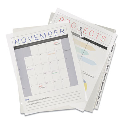 Insertable Big Tab Plastic Dividers, 8-Tab, 11 x 8.5, Clear, 1 Set