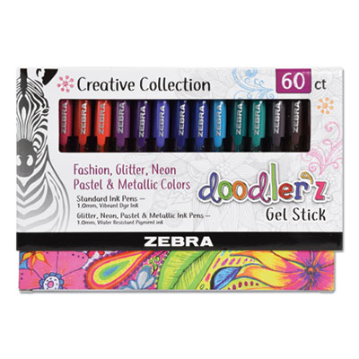 Zebra 12pk Clickart Retractable Creative Markers 0.6mm Assorted