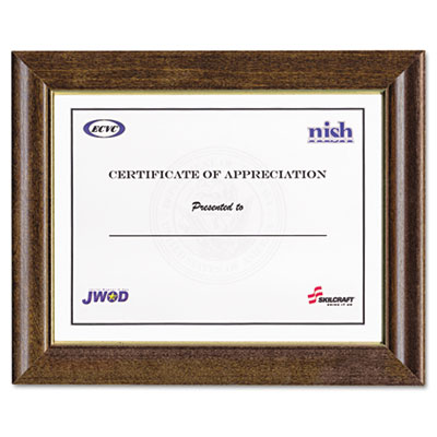 7105012820631, SKILCRAFT Style C Photo Frame, Wood, 8.5 x 11, Walnut Stain