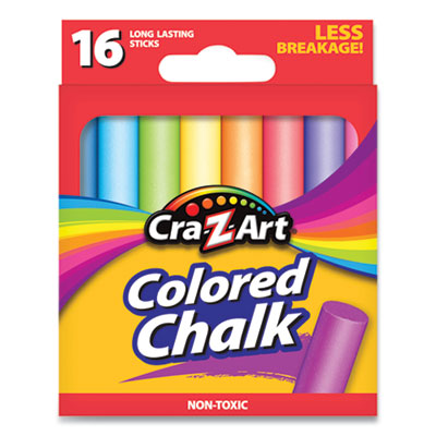 Colored Chalk, Assorted Colors, 16/Pack CZA1080148