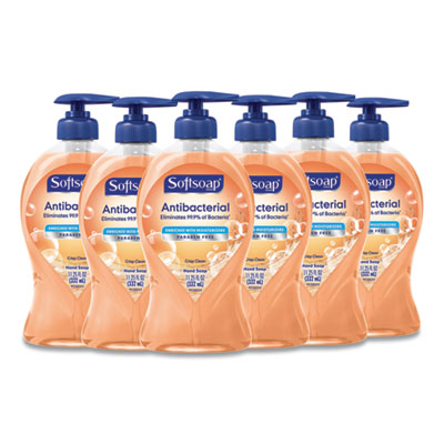 Antibacterial Hand Soap, Crisp Clean, 11.25 oz Pump Bottle, 6/Carton CPC44571