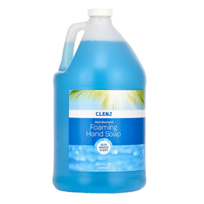 CLENZ Antibacterial Foaming Hand Soap, Blue Breeze Scent, 1 gal Bottle GN1ALPC7