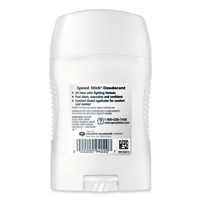 Speed Stick Deodorant, Regular Scent, 1.8 Oz, White, 12/carton (CPC94020) CPC94020