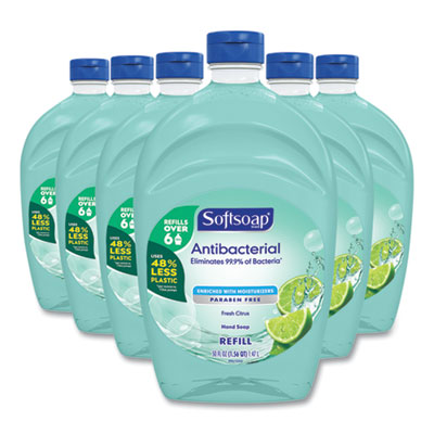 Antibacterial Liquid Hand Soap Refills, Fresh, 50 oz, Green, 6/Carton CPC45991