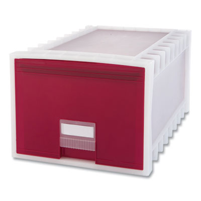 Archive Storage Drawers, Letter Files, 15.13 x 24.25 x 11.38, Red/White STX61105U01C