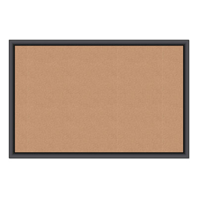 Cork Bulletin Board, 36 x 24, Natural Surface, Black Frame UBR301U0001