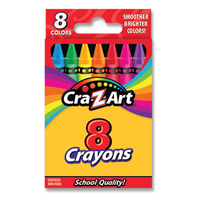 Crayons, 8 Assorted Colors, 8/Pack CZA1021248