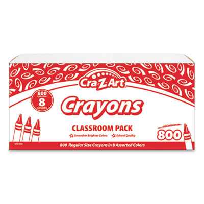 Crayons, 8 Assorted Colors, 800/Pack CZA740031