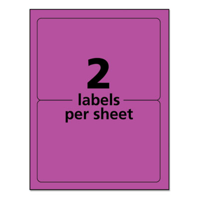 High-Visibility Permanent Laser ID Labels, 5.5 x 8.5, Neon Magenta, 200/Box