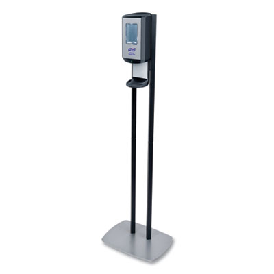 CS6 Hand Sanitizer Floor Stand with Dispenser, 1,200 mL, 13.5 x 5 x 28.5, Graphite/Silver GOJ7416DS