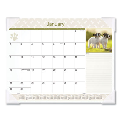 AT-A-GLANCE® Puppies Monthly Desk Pad Calendar