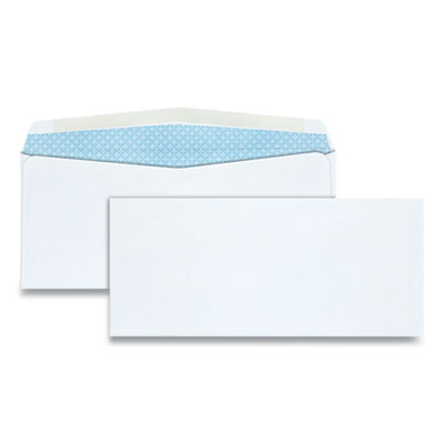 Security Tint Business Envelope, #10, Commercial Flap, Gummed Closure, 4.13 x 9.5, White, 500/Box QUA90030