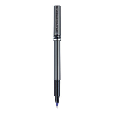 Deluxe Roller Ball Pen, Stick, Micro 0.5 mm, Blue Ink, Metallic Gray Barrel, Dozen UBC60027