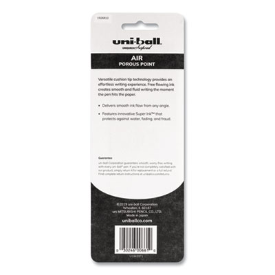 Air Porous Gel Pen, Stick, Medium 0.7 Mm, Blue Ink, Black/blue Barrel, 3/pack