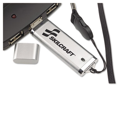 7045015584985, SKILCRAFT Ultra-Slim Flash Drive, 8 GB, Silver