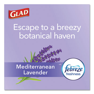 Glad OdorShield with Febreze, Drawstring, 13 gal, Mediterranean Lavender Scent, 10.18